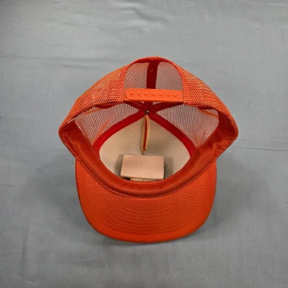 Speedway Foam Trucker Hat Orange Bowling Clock Novelty‎ One Size Vintage Cap